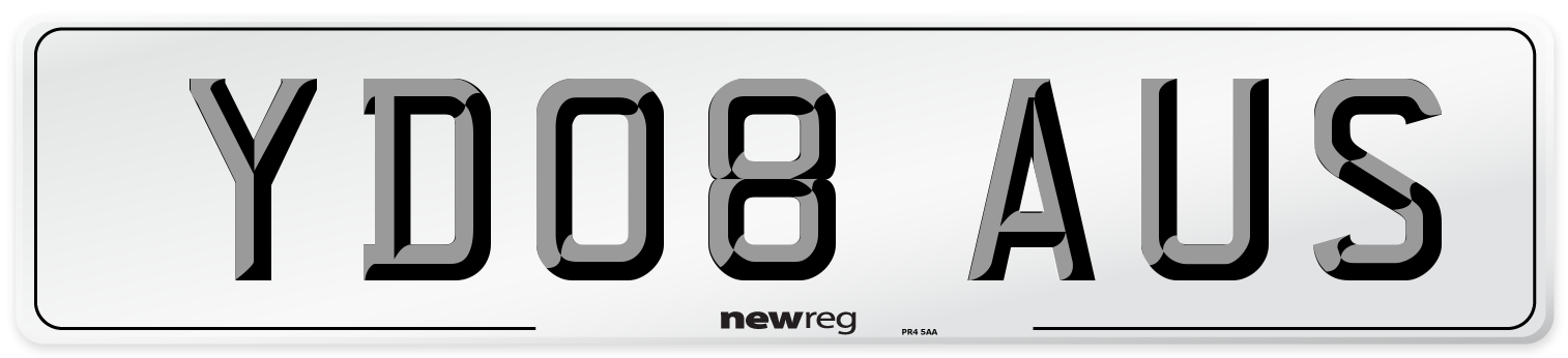 YD08 AUS Number Plate from New Reg